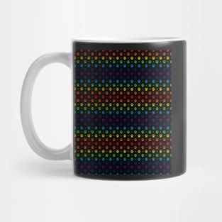 Black Rainbow Paw Prints and Polka Dots Pattern Mug